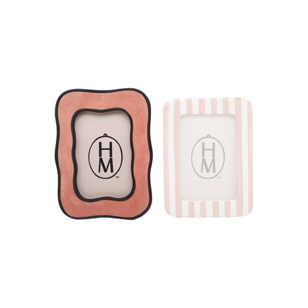 Hazel Mazel 4x6 Pink Stoneware Photo Frame