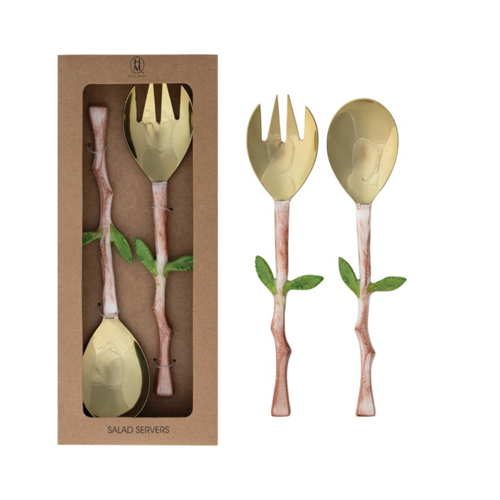 Hazel Mazel Stainless Steel & Aluminum Salad Servers - Set of 2