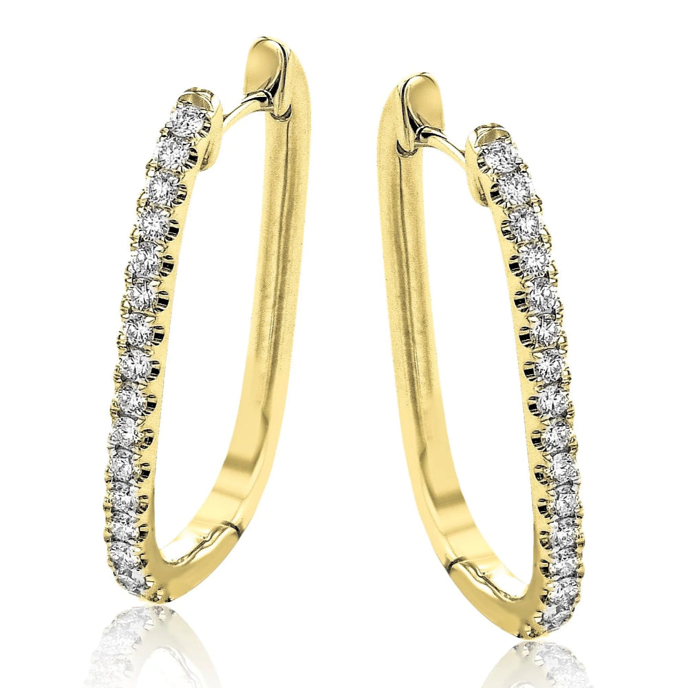 Simon G. 18k Gold Hoop Earrings with Diamonds