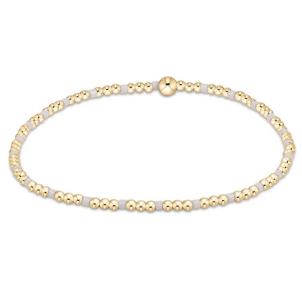 enewton 6.25"Hope Sincerity Pattern 2mm Bead Bracelet - White