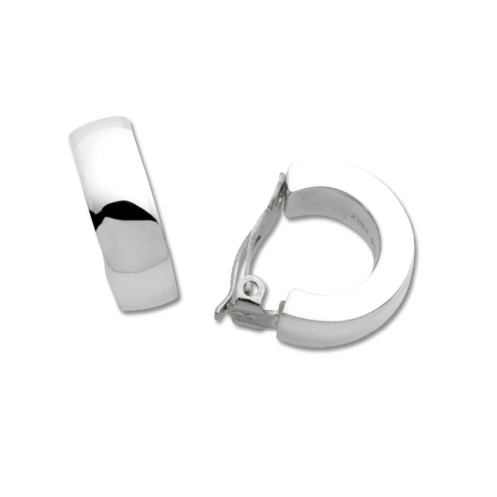 Sterling Silver Small Clip-On Hoops for Non-Pierced Ears