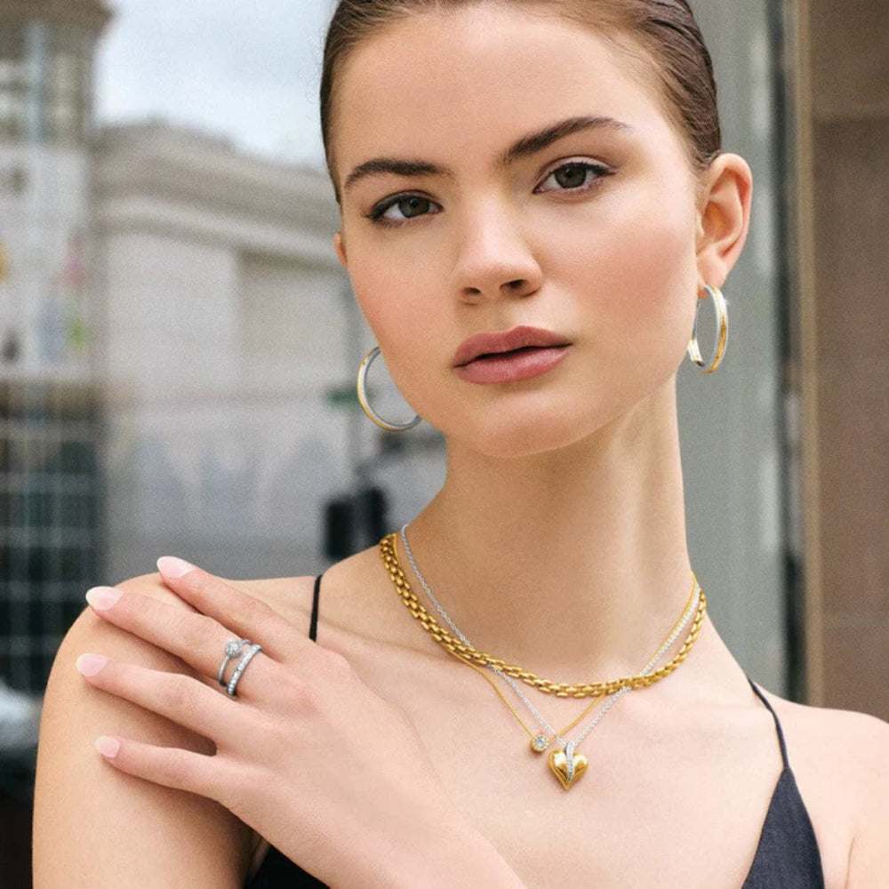 Brighton Interlok Noir Heirlom Hoop Earrings