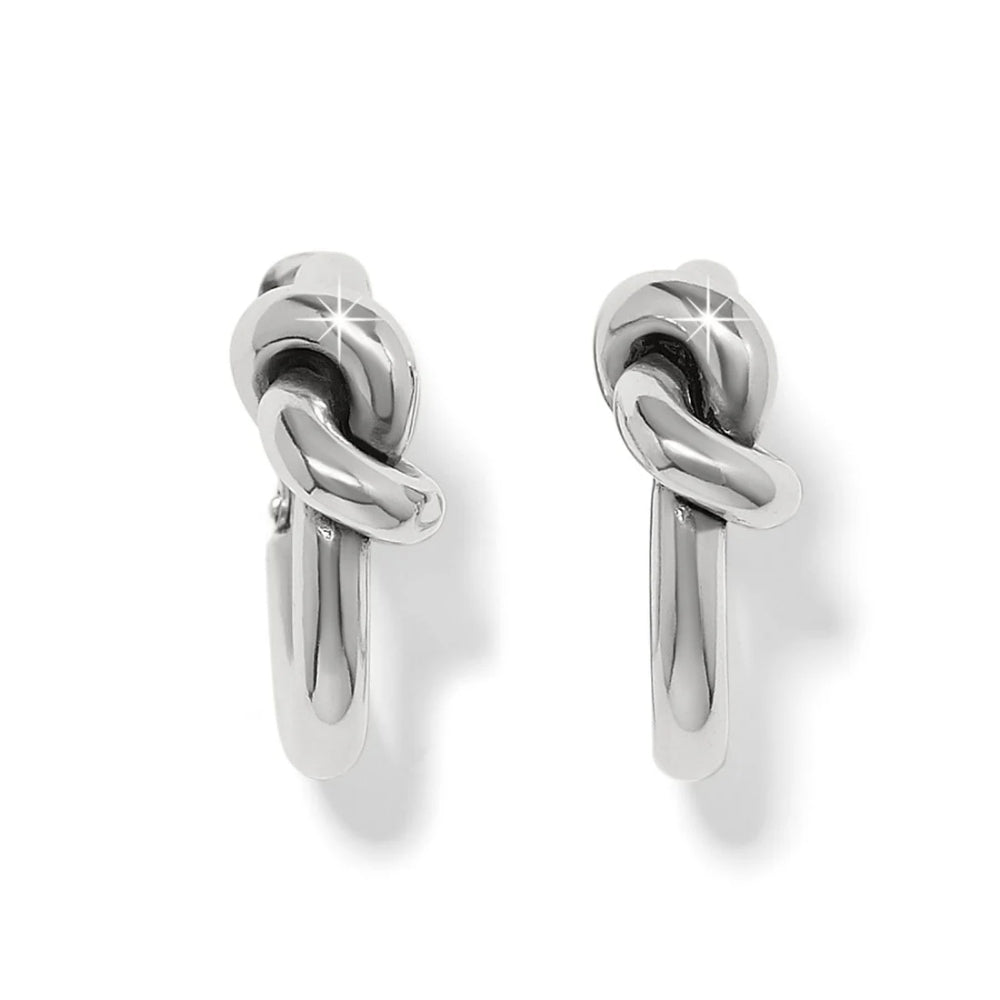 Brighton Interlok Single Knot Hoop Earrings - Silver