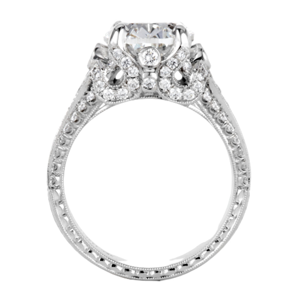 Jack Kelége Platinum Round Diamond Engagement Ring