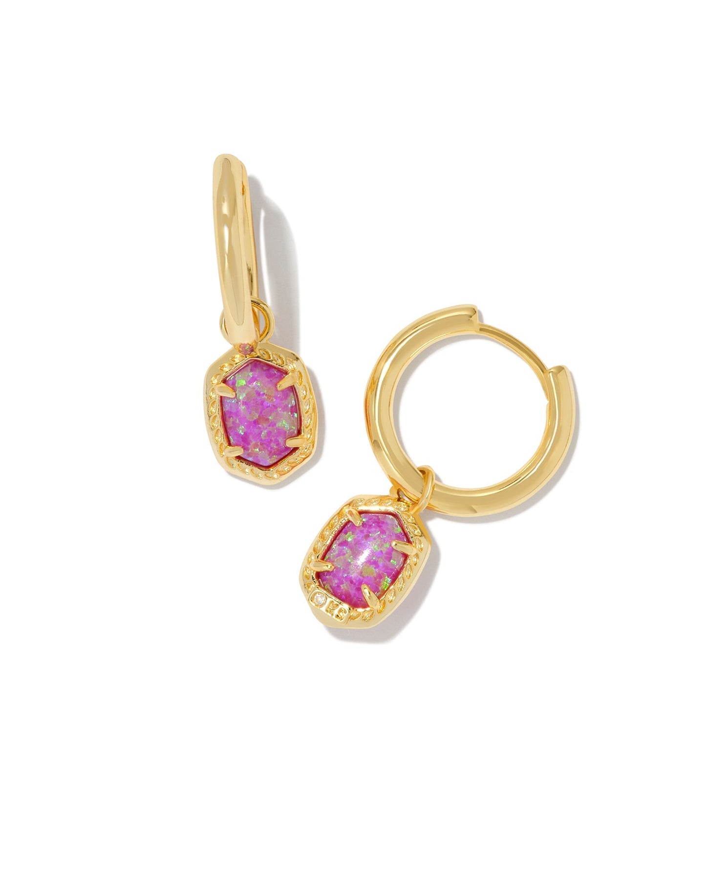 Kendra Scott Daphne Framed Huggie Earrings - Magenta Opal
