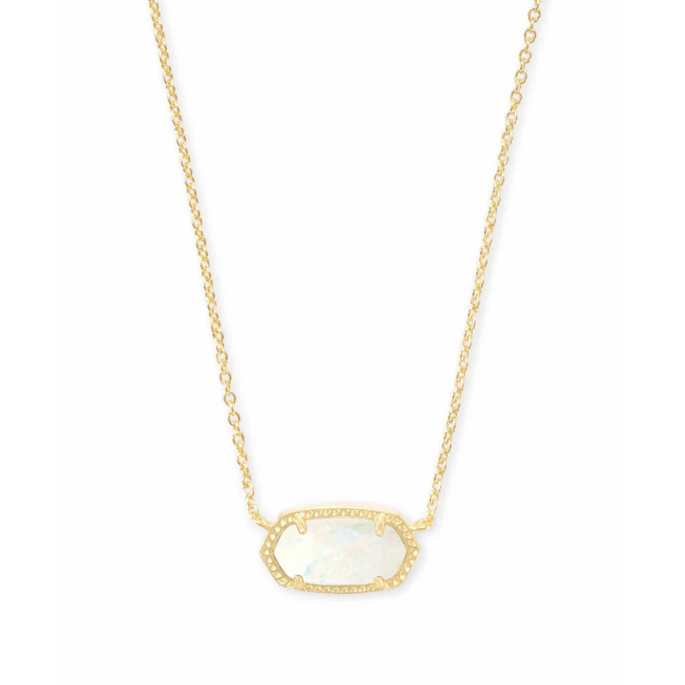 Kendra Scott Elisa Pendant Necklace in White Kyocera Opal – Smyth