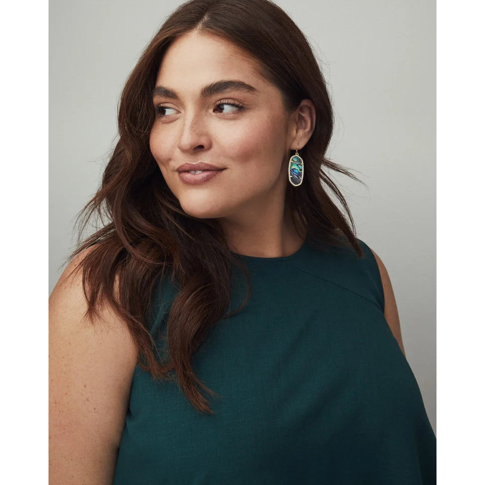 Kendra Scott Elle Gold Drop Earrings in Abalone Shell