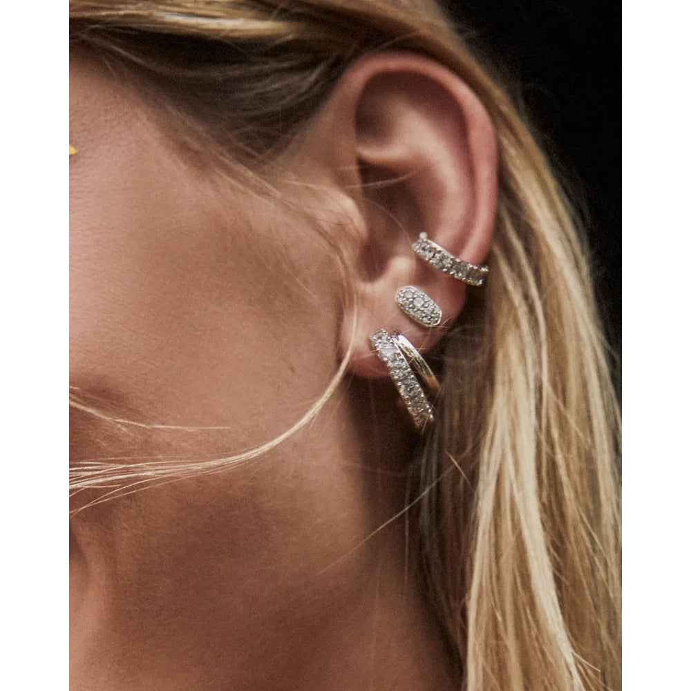 Kendra Scott Grayson Stud Earrings in White Crystal - Rose Gold