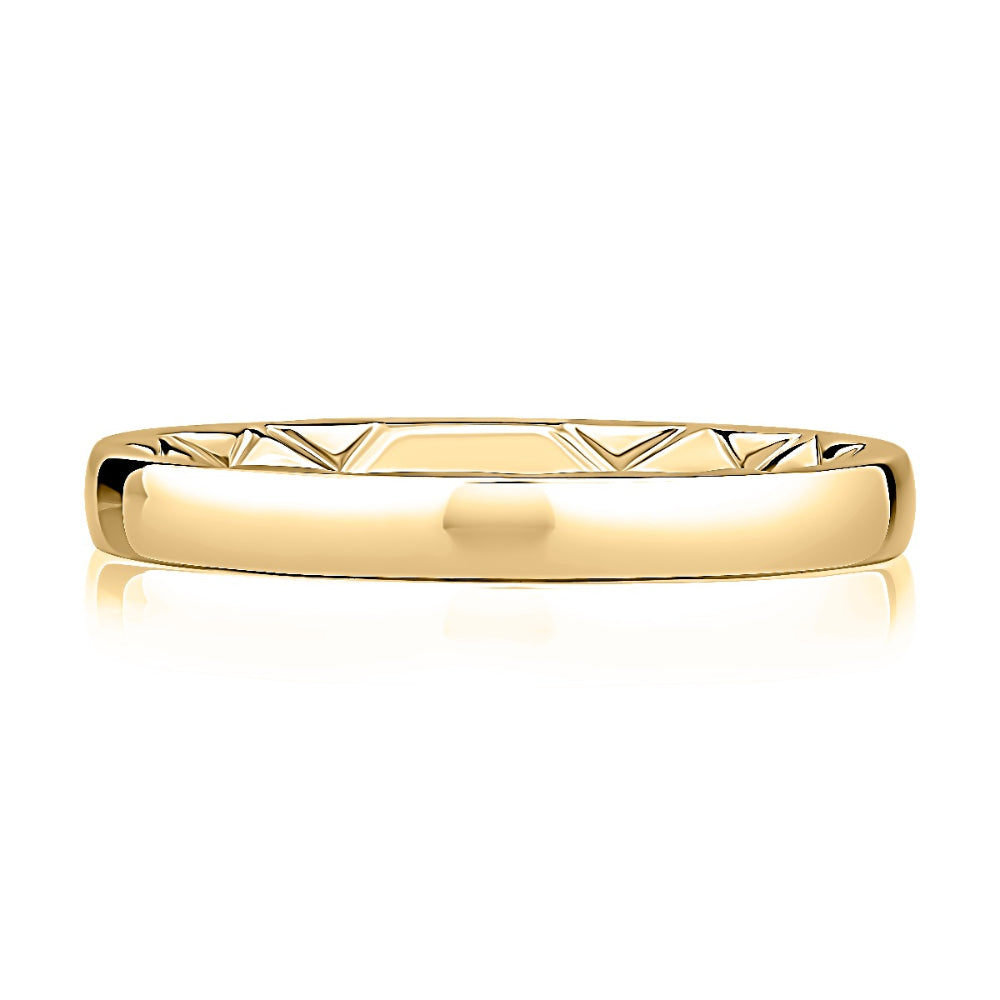 A Jaffe 14k Gold 2.5mm Classic Quilted Wedding Band