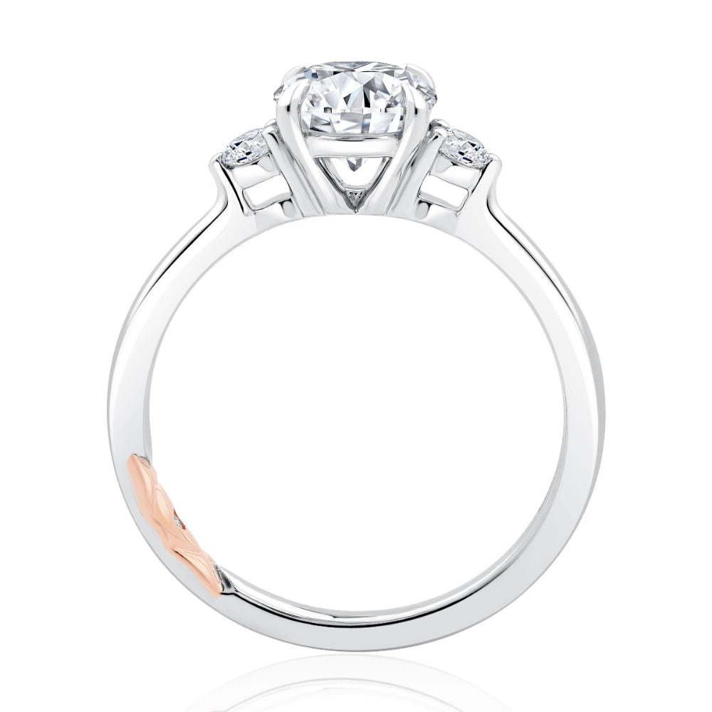 A. Jaffe 14k Statement Round Quilted Engagement Ring
