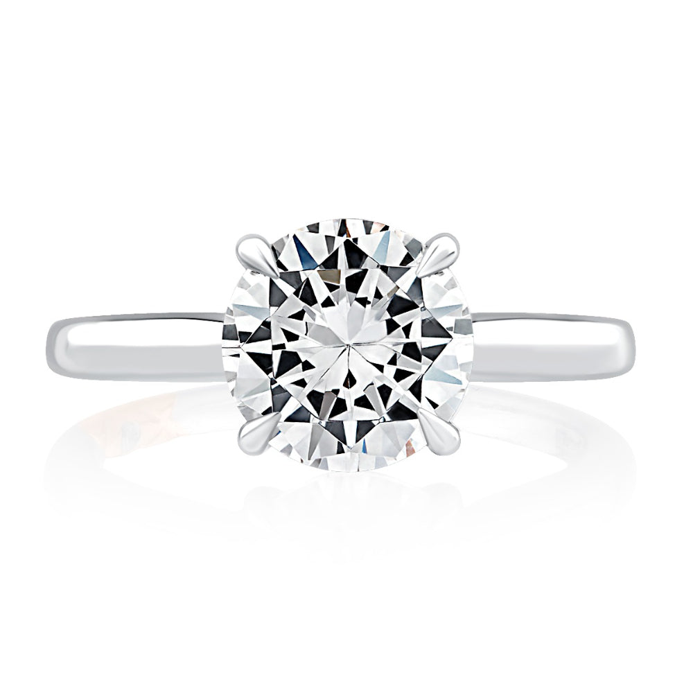 A. JAFFE Classic Four Prongs Solitaire Round Center Diamond Engagement Ring