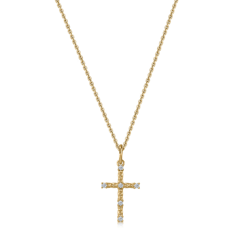 A. Jaffe 14k Gold Small Cross Pendant with Diamonds