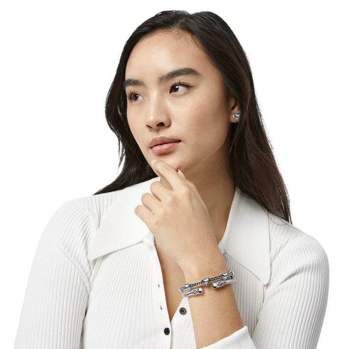 Brighton Pretty Tough Bold Petite Heart Bangle