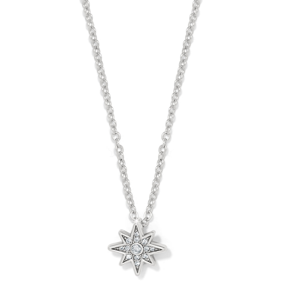 Brighton Alcazar Margaret Pearl Crystal Star Toledo Silver Pendant Necklace 18" NWT