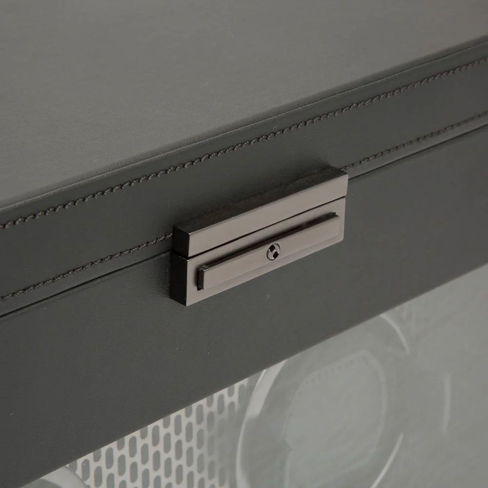 Axis Double Watch Winder With Storage in Powder Coat