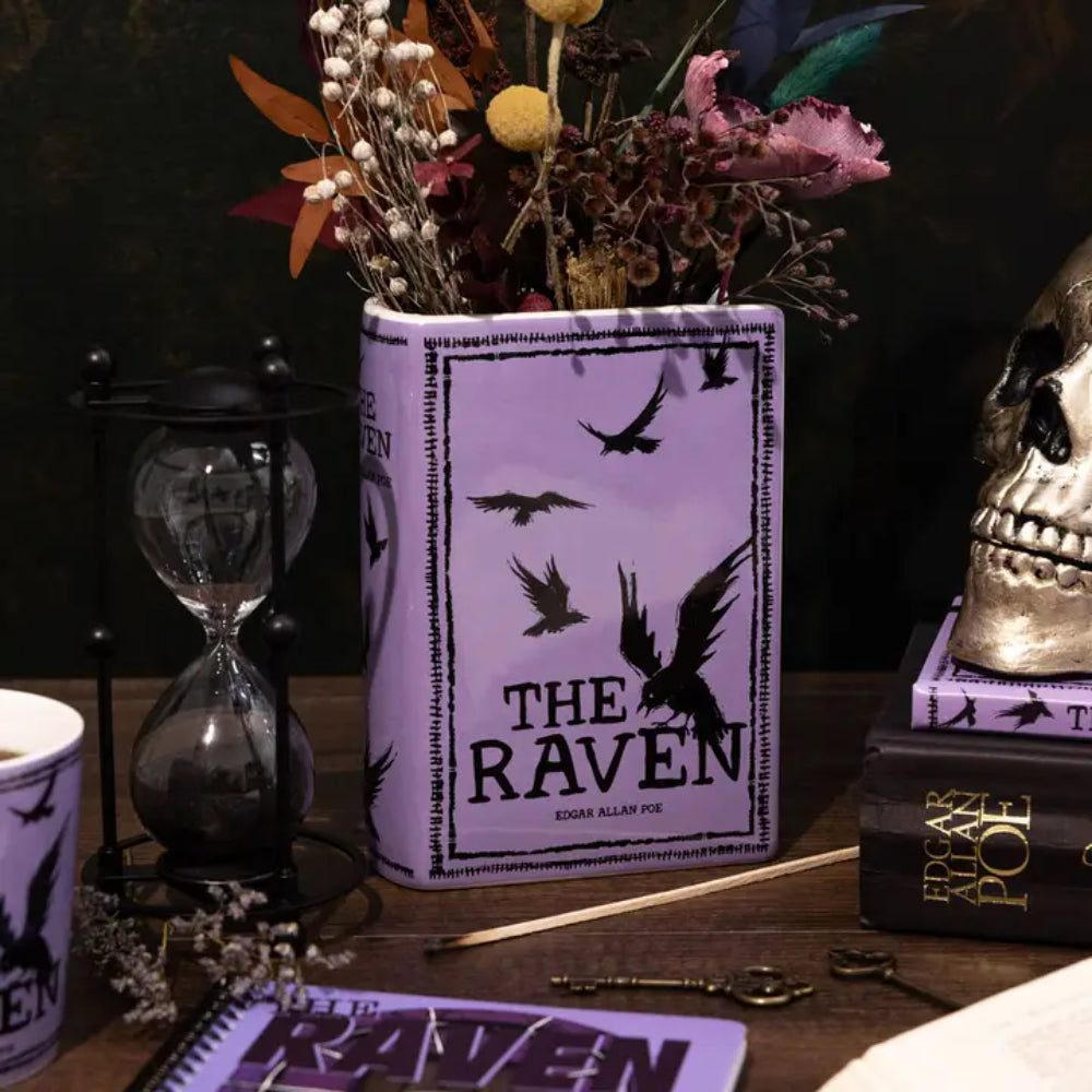 Steel Mill and Co. Large Book Vase, the Raven - Purple