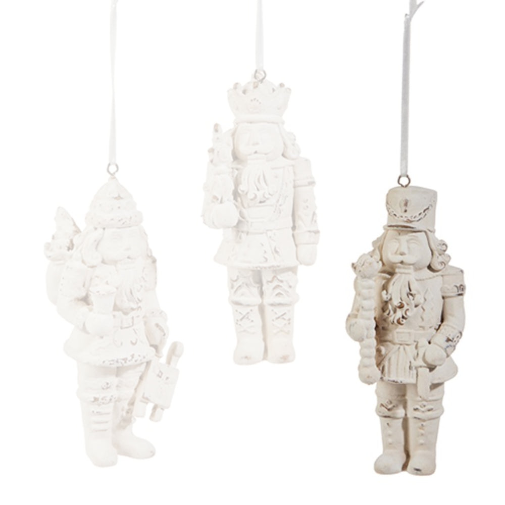 Raz Imports 5.5" Whitewash Nutcracker Ornament