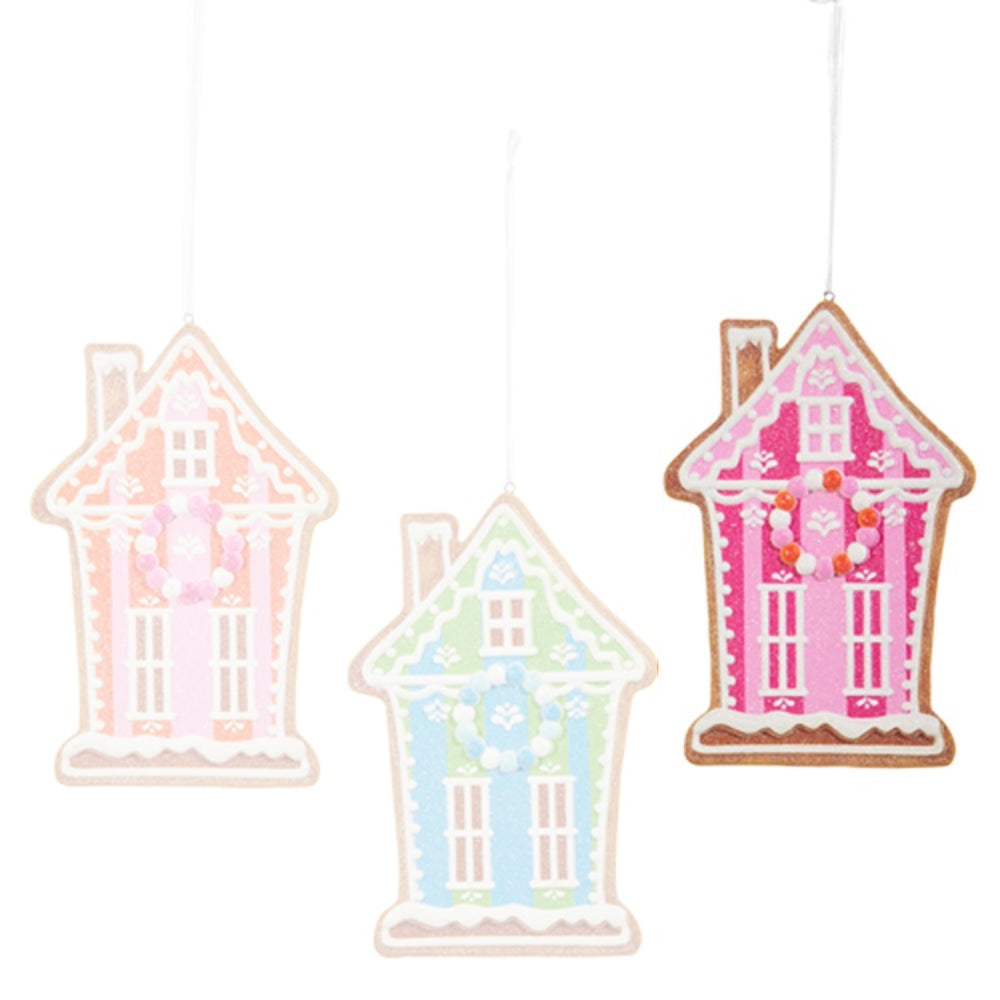 Raz Imports 6" Vivid Jolly Gingerbread House Ornament