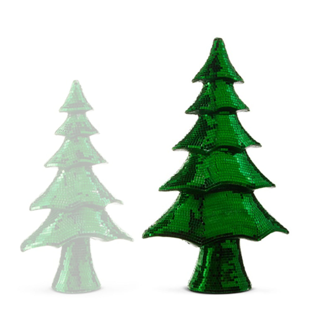 Raz Imports Green Layered Disco Ball Trees