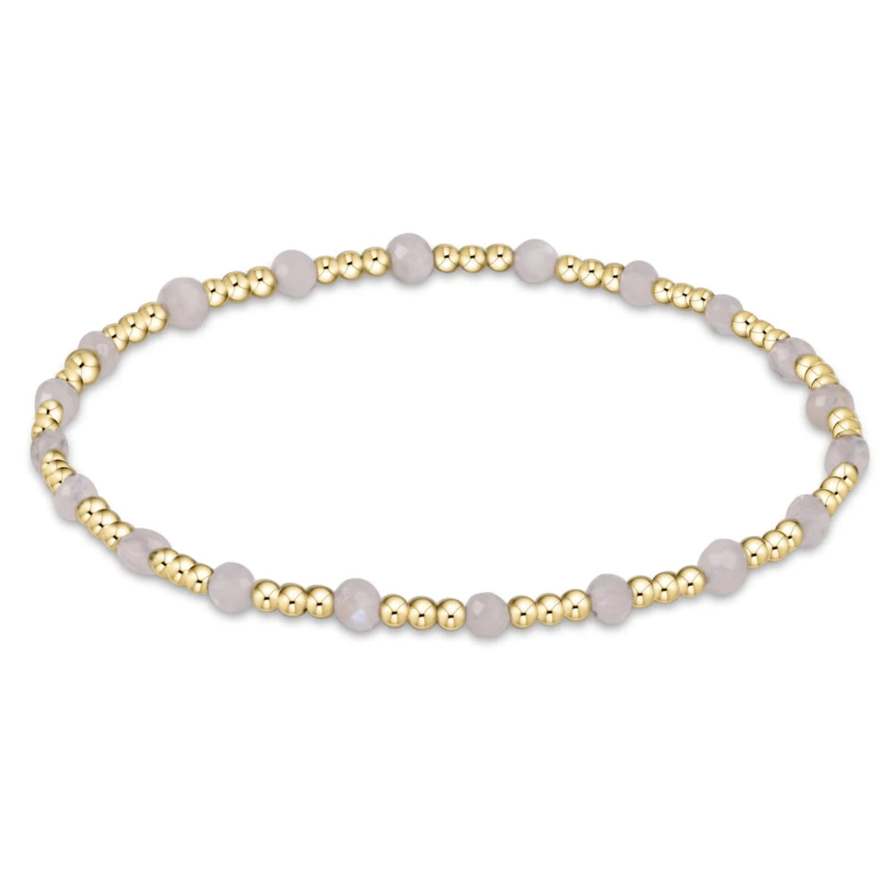 enewton 7.25" Extends - Gemstone Gold Sincerity Pattern 3mm Bead Bracelet - Moonstone
