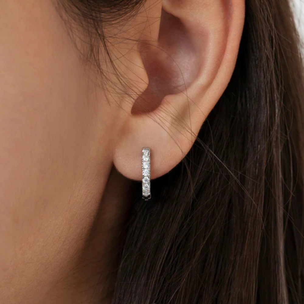 Children's Small Multi Clear CZ Huggie Earrings