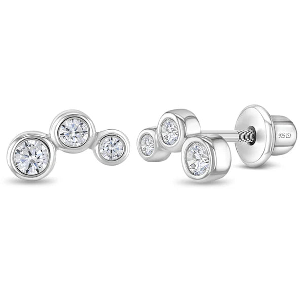 Stainless Steel Women's Earrings with Round Cubic Zirconia | Christmas Central Stainless Steel Women's Earrings with Round Cubic Zirconia | Christmas Central