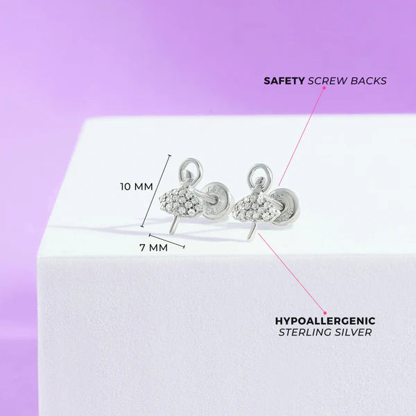 Children's Sterling Silver Twirling Ballerina Girl Earrings