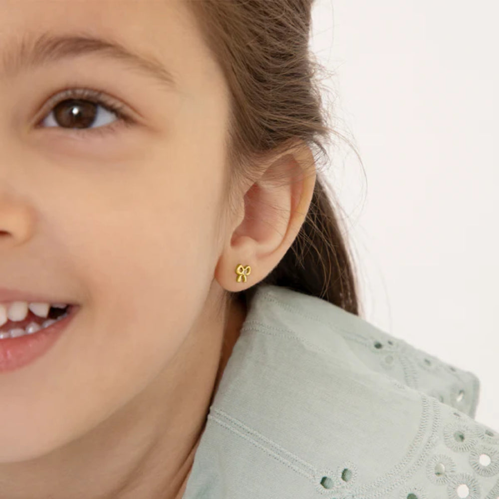 Children's Petite Bow CZ Earrings