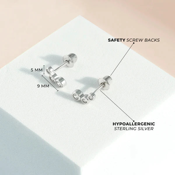 Women's Sterling Silver Cubic Zirconia Climber Earrings