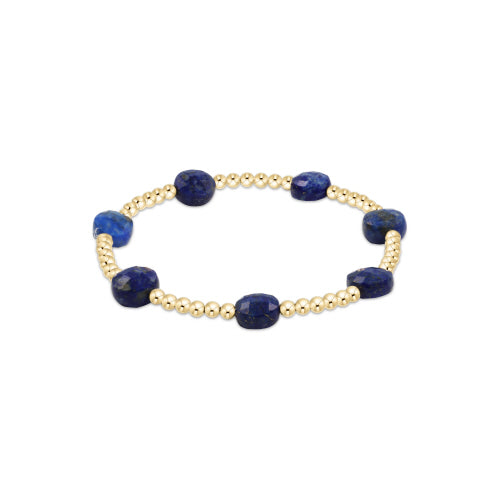 enewton 6.25" Admire Gemstone Gold 3mm Bead Bracelet - Lapis