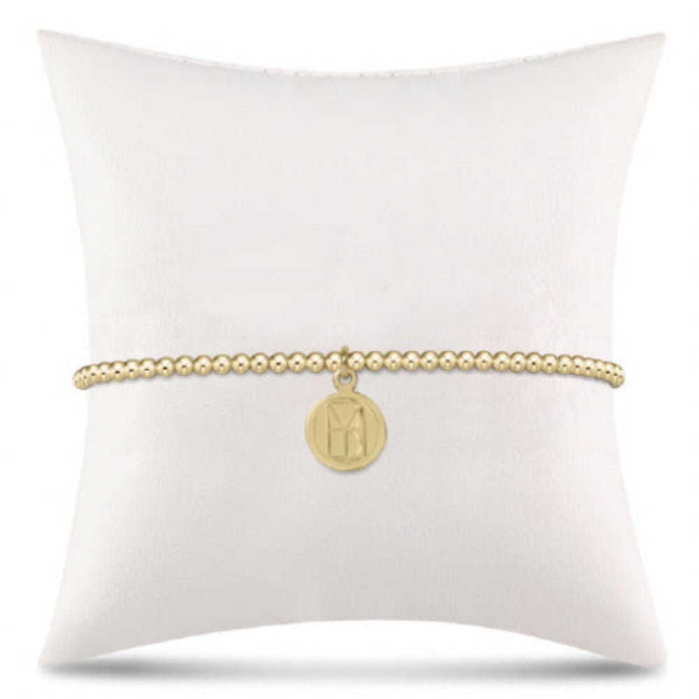 enewton 6.25" Classic Gold 2mm Bead Bracelet - be you. Small Gold Disc