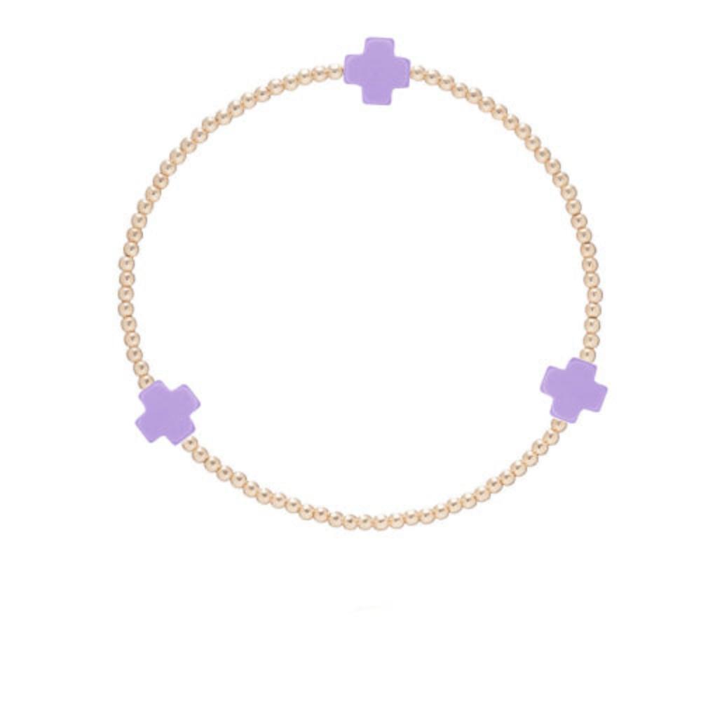 enewton 6.25" Signature Cross 2mm Gold Bracelet - Purple