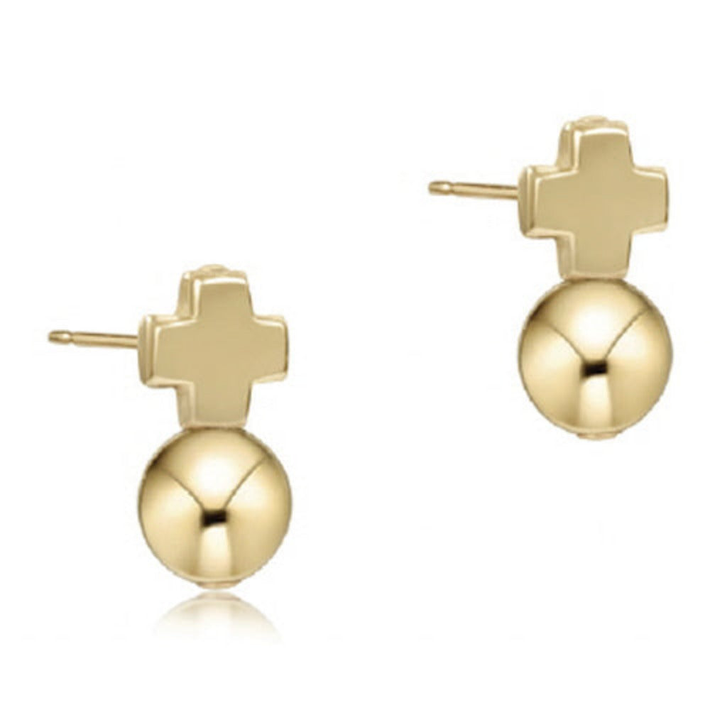 enewton Signature Cross Gold Stud - Classic Gold