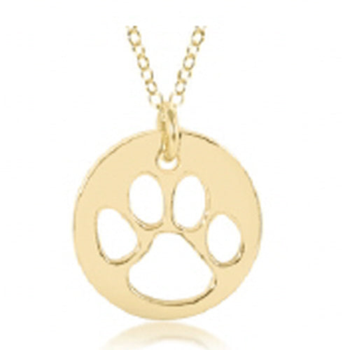 enewton 16" Necklace Gold - Paw Print Gold Disc