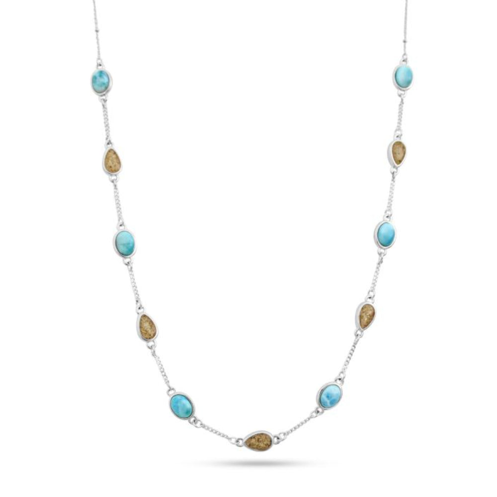 Dune Stepping Stone Necklace - Larimar & Sand
