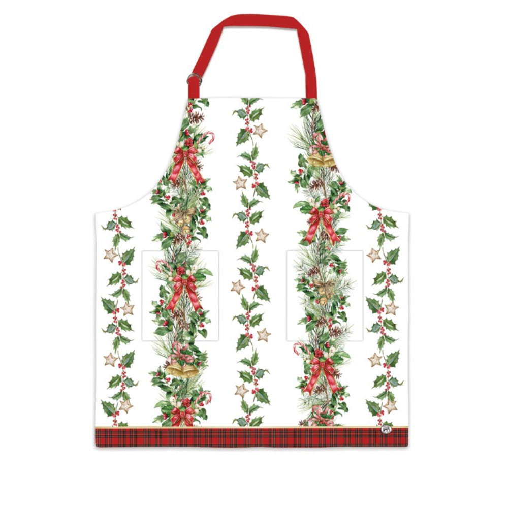 Michel Design Works Holiday Garland Apron with Pockets