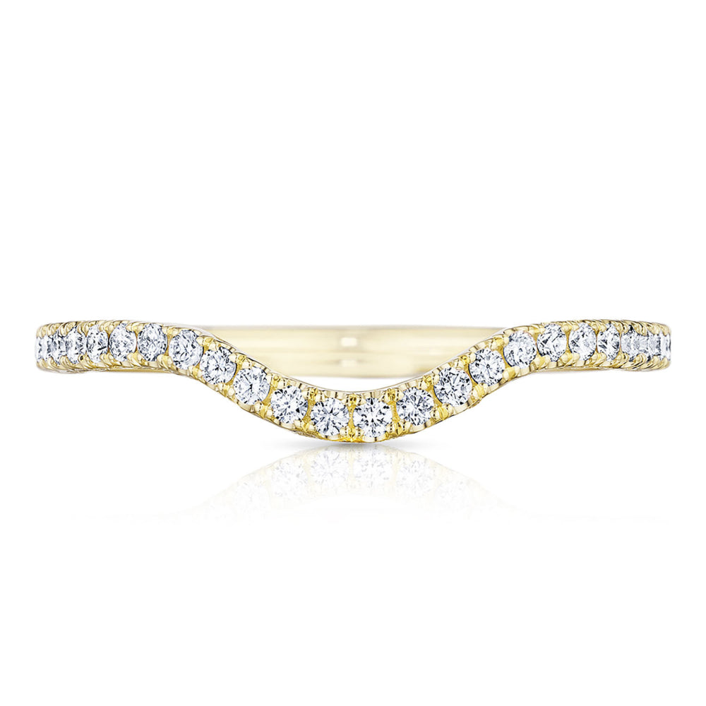 Tacori 18k Petite Crescent "Right" Curve French Pavé Diamond Wedding Band