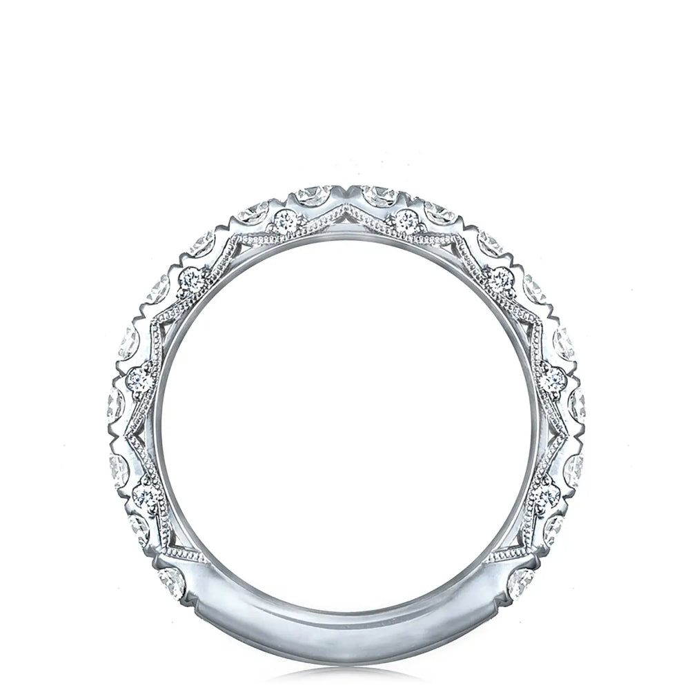 Tacori Platinum Petite Crescent RoyalT French Pavé Diamond Wedding Band