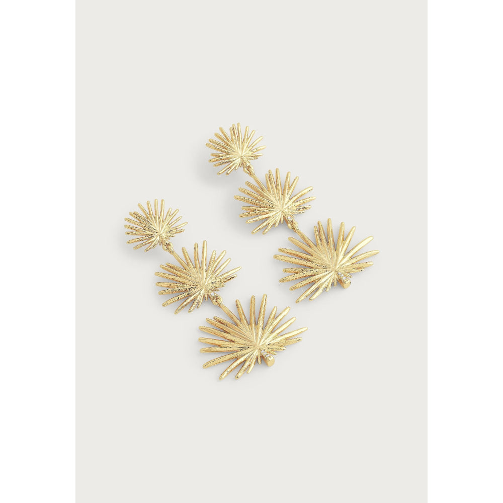 Anabel Aram Triple Fan Palm Dangle Earrings