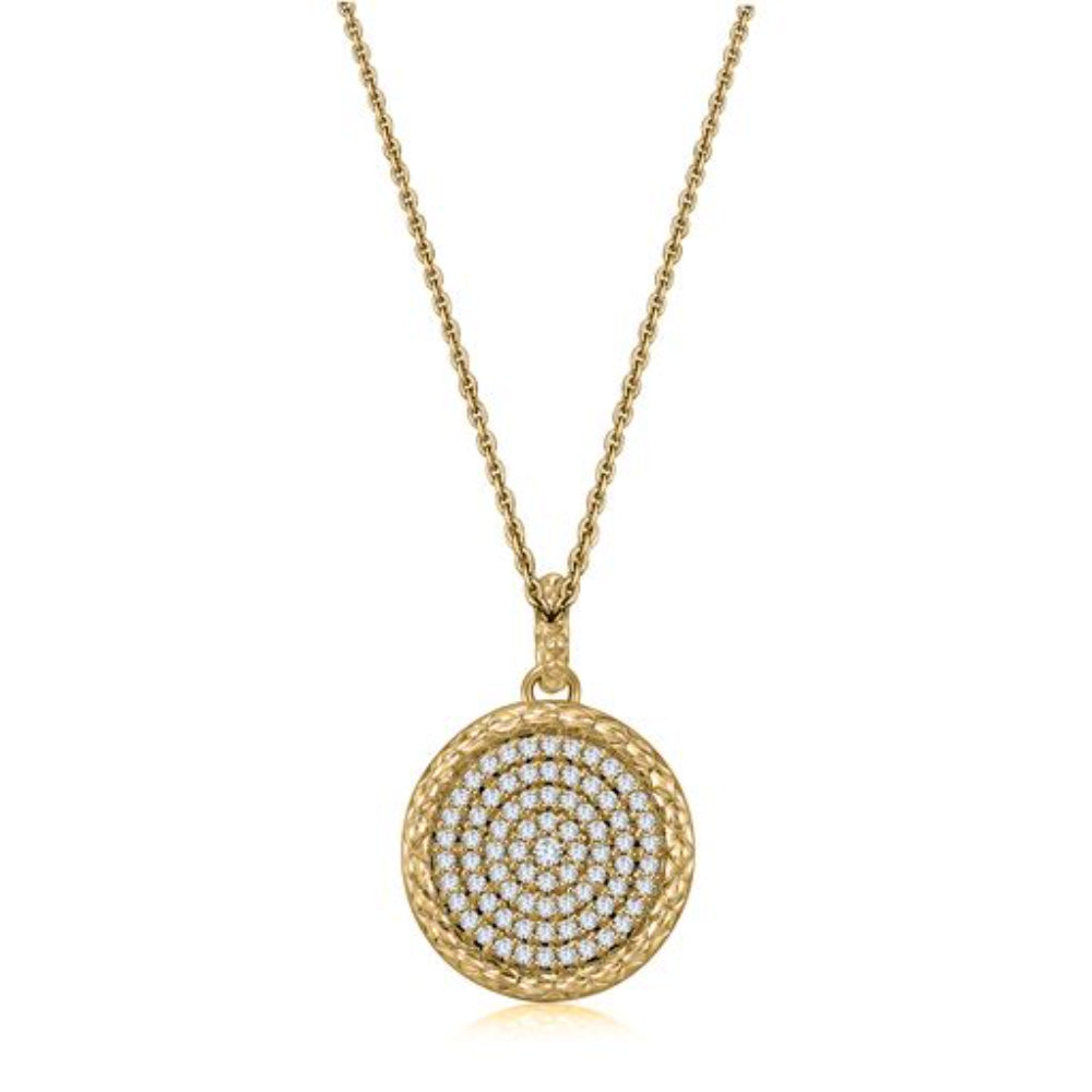A. Jaffe 14k Pave Diamond Circle Pendant