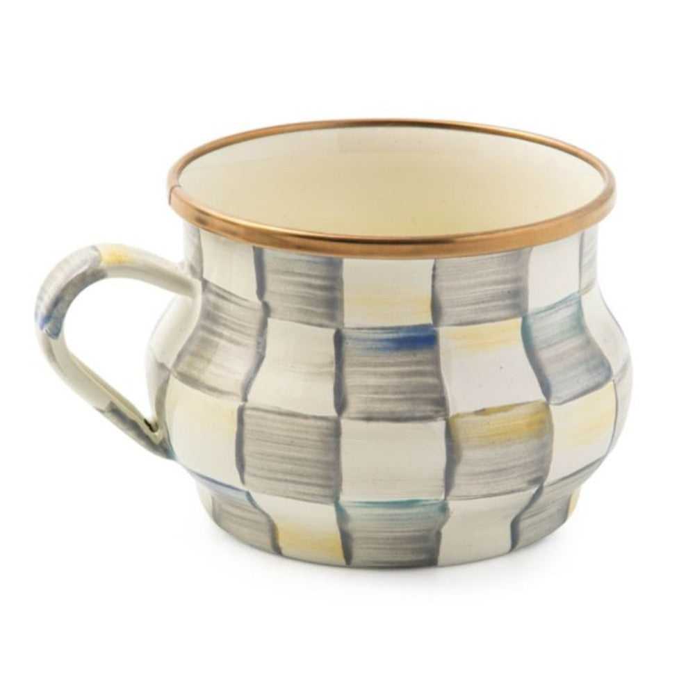 MacKenzie-Childs Sterling Check Enamel Teacup