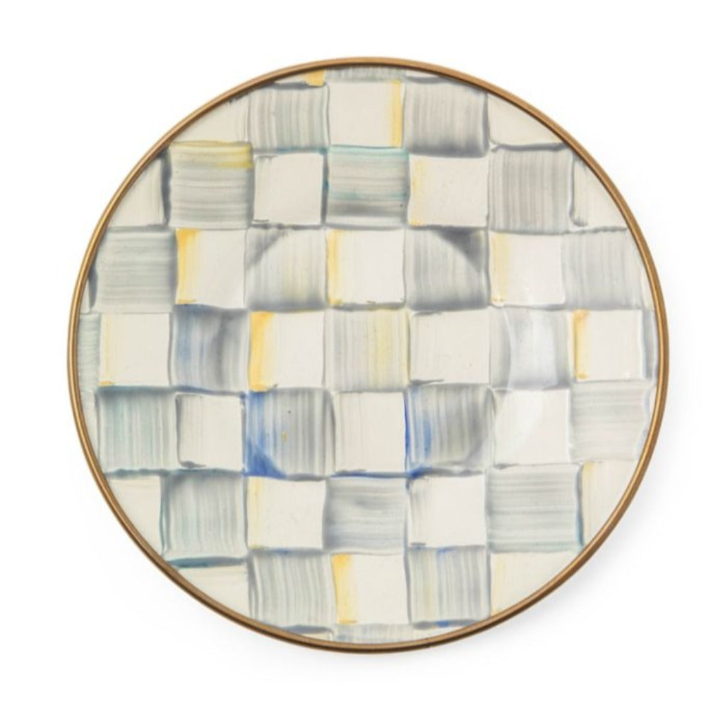 MacKenzie-Childs Sterling Check Enamel Saucer