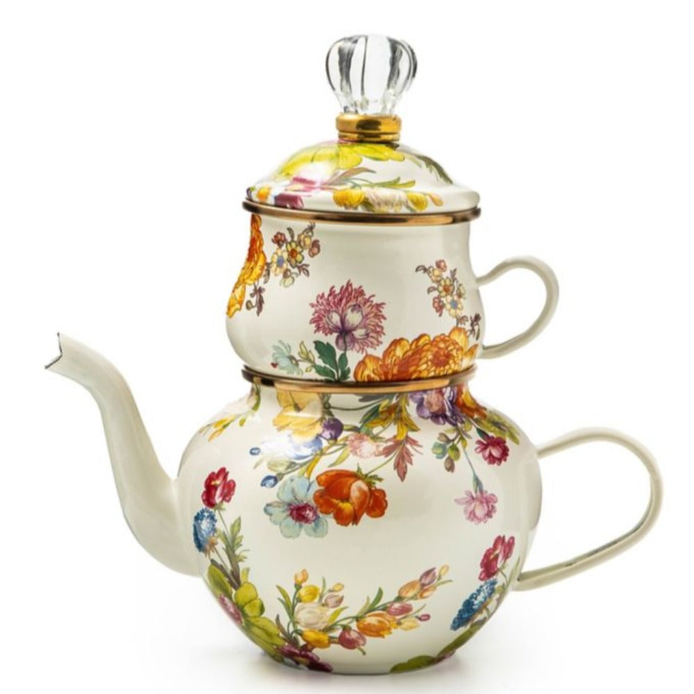 MacKenzie-Childs Flower Market Enamel High Tea - White – Smyth
