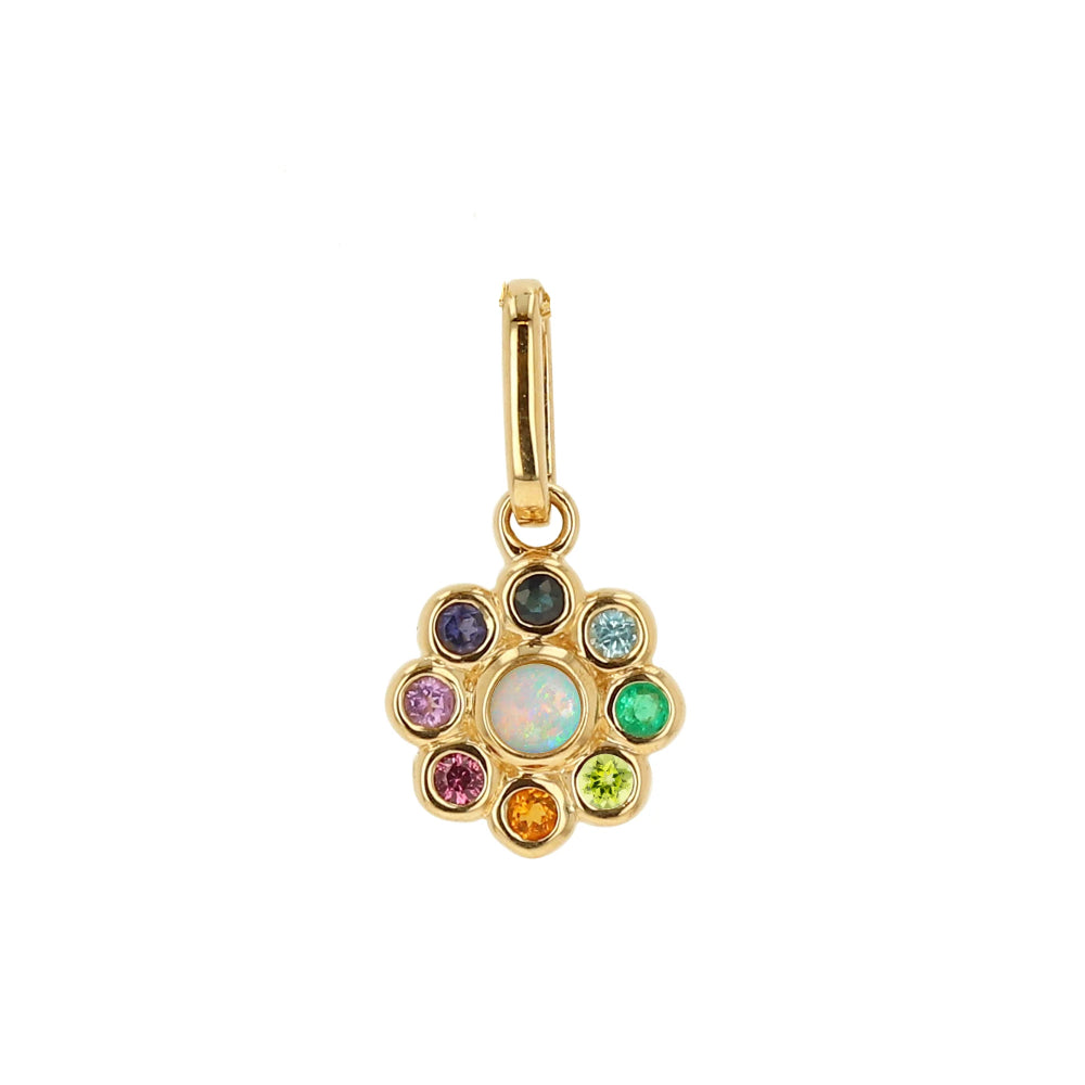Rachel Reid 14k Rainbow Gemstone Flower Charm