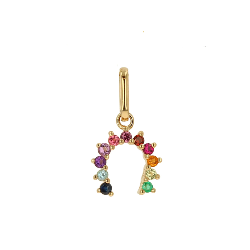 Rachel Reid 14Y Rainbow Gemstone Horseshoe Charm