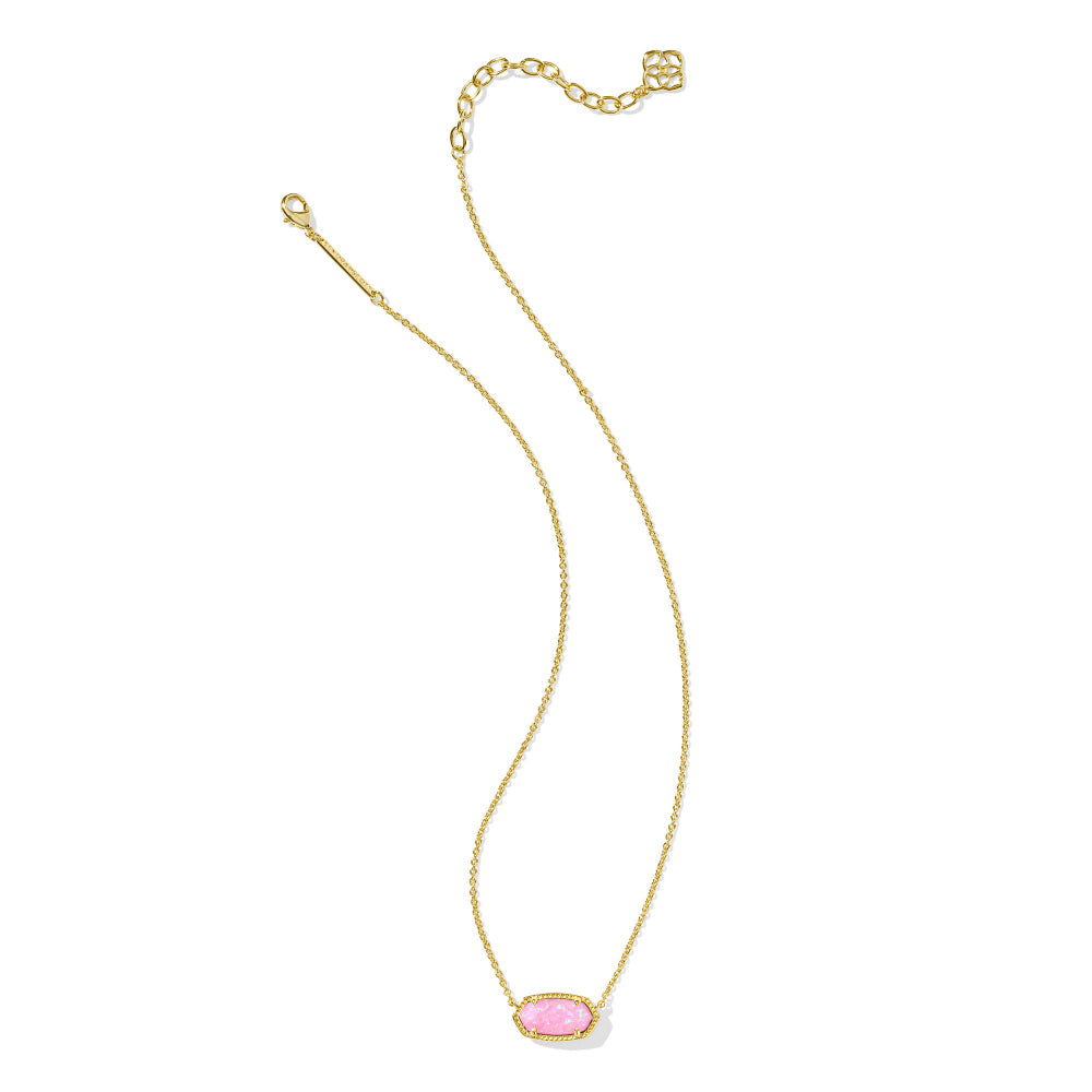 Kendra Scott Elisa Short Pendant Necklace in Gold Carnation Kyocera Opal