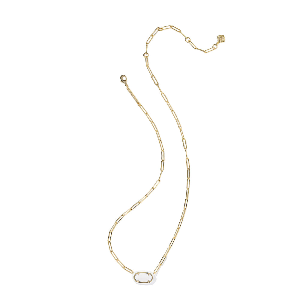 Kendra Scott Gold Elisa Enamel Frame Paperclip Necklace