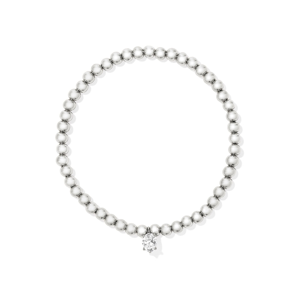 Kendra Scott Silver Cailin Stretch Bracelet - White Crystal