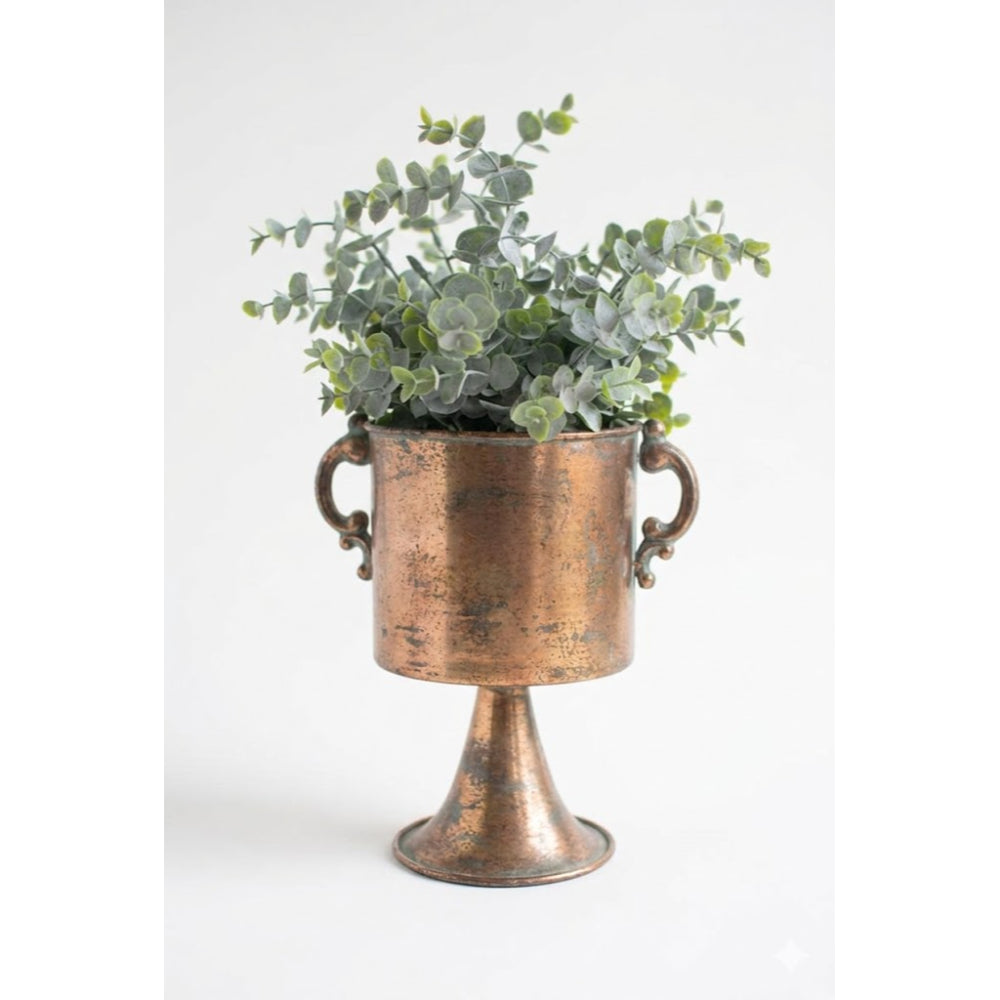 Kalalou Antique Copper Finish Planters with Handles