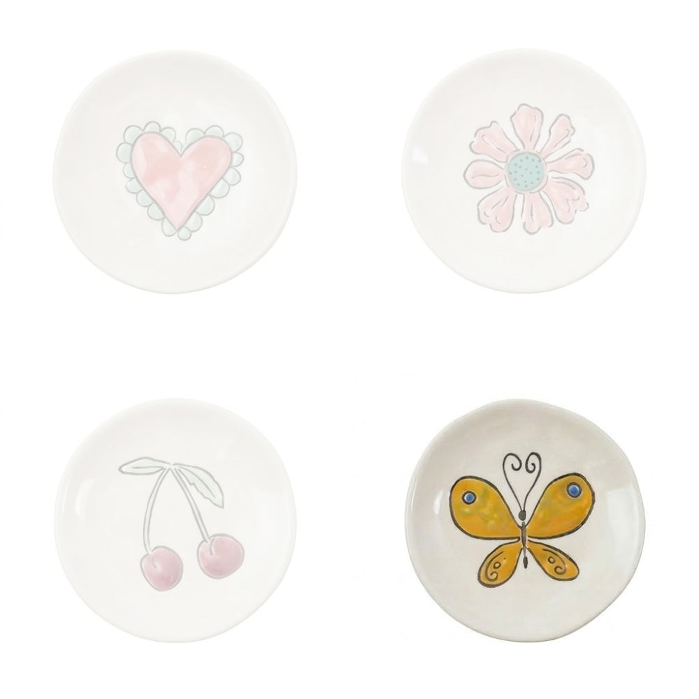 Hazel Mazel 4" Hand-Painted Stoneware Footed Dish